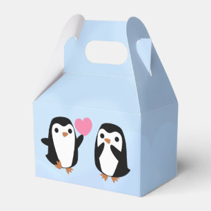Caja Para Regalos Pingüinos enamorados
