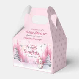 Caja Para Regalos Pink A Little Snowflake | Baby Shower Chica de nie
