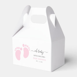 Caja Para Regalos Pink Baby Feet Baby Shower Party, Girl Baby Shower
