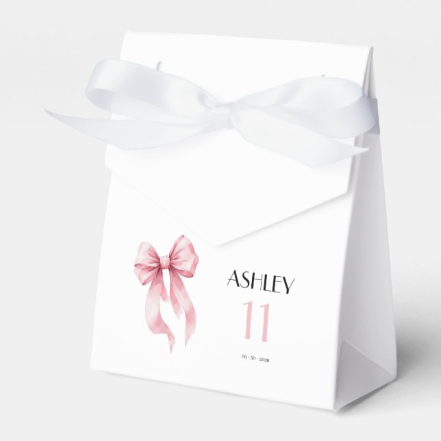 Caja Para Regalos Pink Bow 11th Birthday for Girls (Front Side)