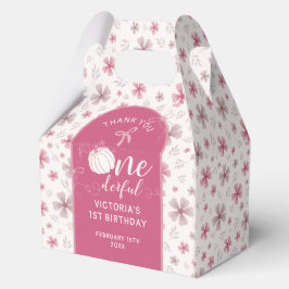 CAJA PARA REGALOS PINK BOW & ARCH FALL PUMPKIN FLOWERS BIRTHDAY
