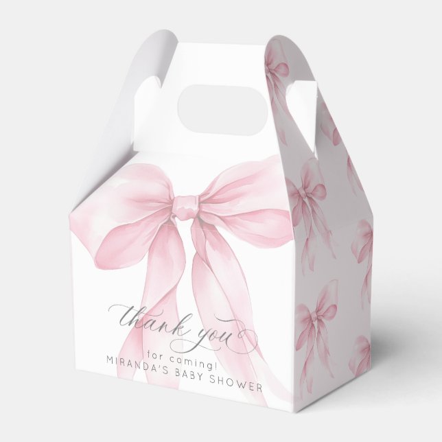 Caja Para Regalos Pink Bow Baby Shower (Front Side)
