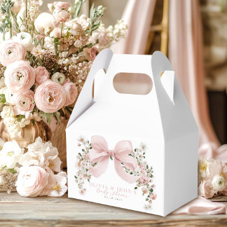 Caja Para Regalos Pink Bow Floral Sweet Little Girl Baby Shower