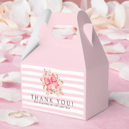 Caja Para Regalos Pink Bow Flour acuarela ducha de bebé