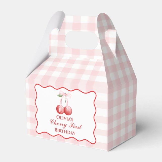 Caja Para Regalos Pink Bow Gingham (Front Side)