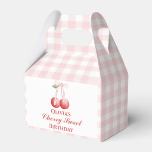 Caja Para Regalos Pink Bow Gingham cumpleaños