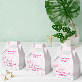 Caja Para Regalos Pink Bows Baby Shower Personalized 