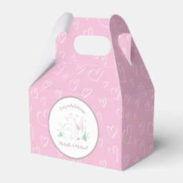 Caja Para Regalos Pink Bunny Baby Shower Woodland Watercolor