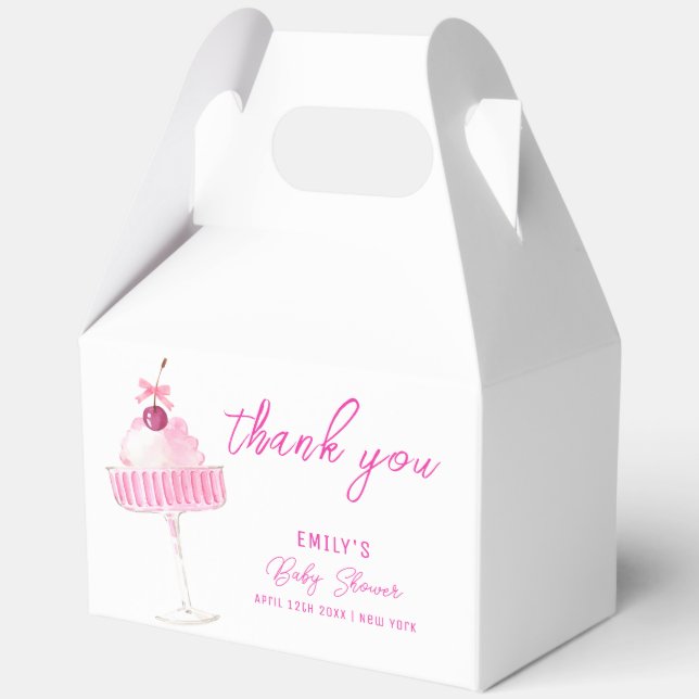 Caja Para Regalos Pink Cherry Champagne Brunch Baby Shower (Reverso )