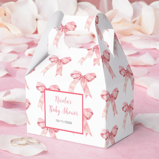 Caja Para Regalos Pink Coquette Bow (Boda)