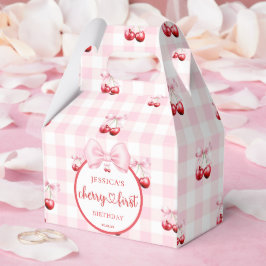 Caja Para Regalos Pink Coquette Bow Cherry First Birthday Party