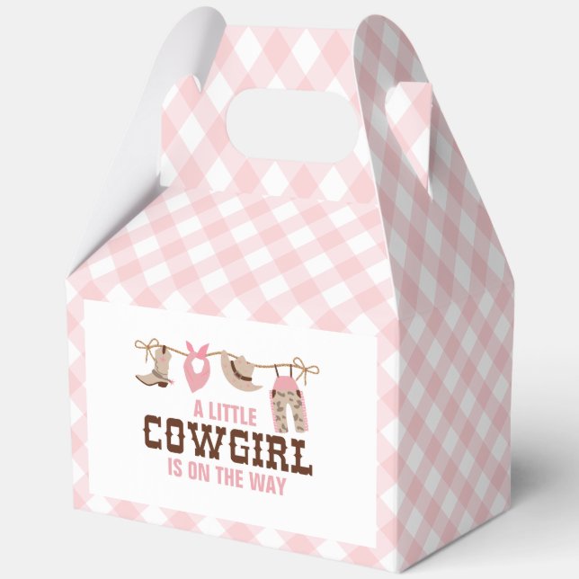 Caja Para Regalos Pink Cowgirl Western Baby Shower (Anverso)