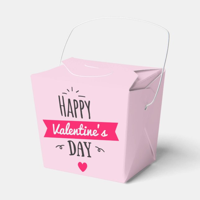 Caja Para Regalos Pink de moda feliz San Valentín (Front Side)