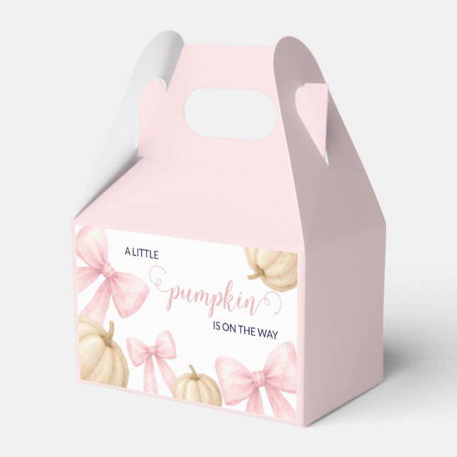 Caja Para Regalos Pink delicado arco Pumpkin Baby Shower (Front Side)