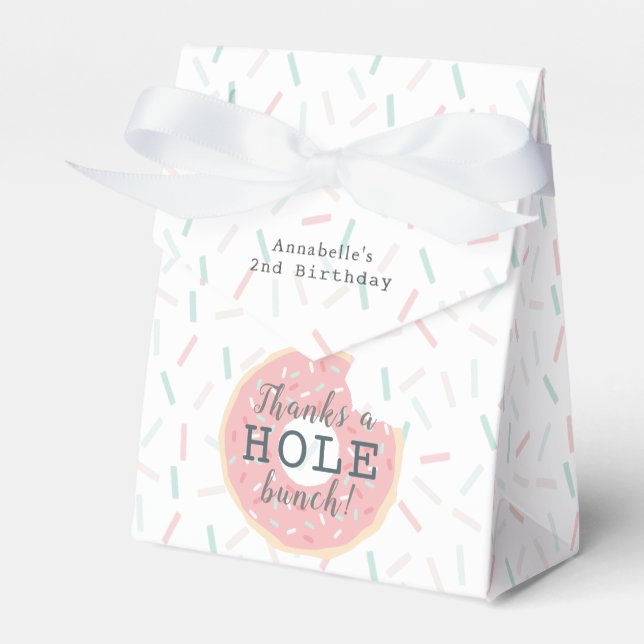 Caja Para Regalos Pink Donut Gracias a un grupo de Hole Cumpleaños (Front Side)