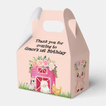Pink Farm Floral Barnyard Birthday Party Favbox