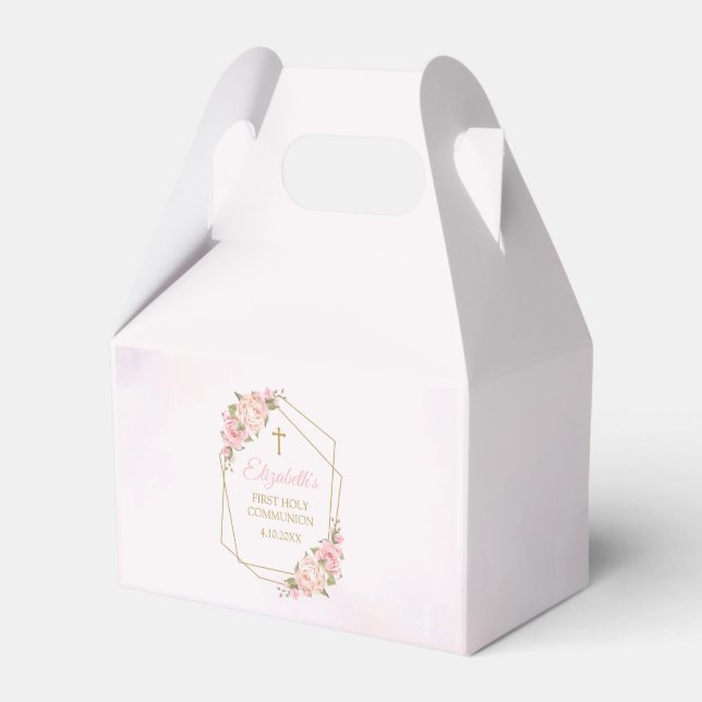 Caja Para Regalos Pink Floral Communion  (Front Side)