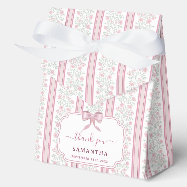 Caja Para Regalos Pink Floral Wildflowers Coquette Party (Anverso)