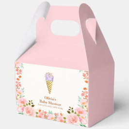 Caja Para Regalos Pink Flower Garden Scoop Ice Crema Baby Shower