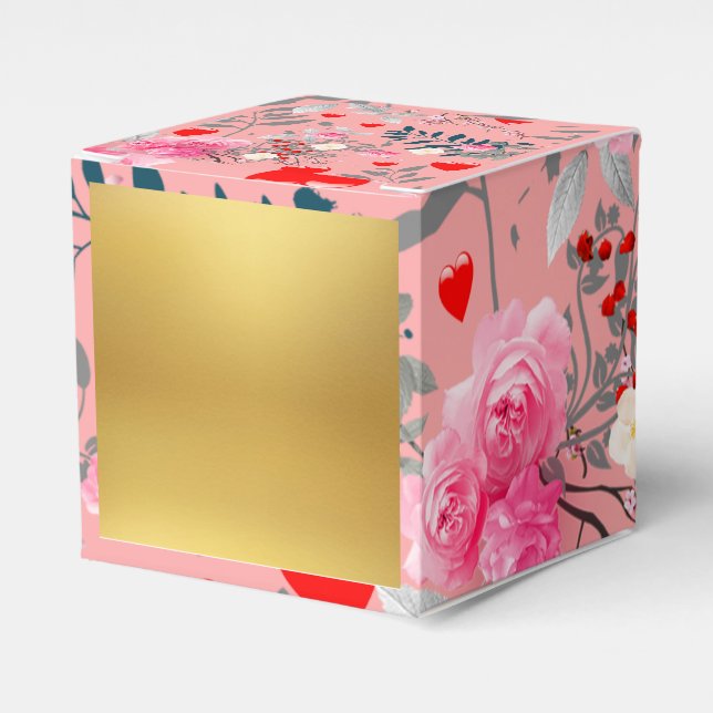 Caja Para Regalos Pink flowers field (Costado Anverso)