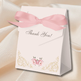Caja Para Regalos Pink Foral Rococo Vintage Peony Baby Shower