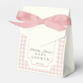 Caja Para Regalos Pink Gingham con Bow Baby Shower
