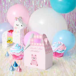 Caja Para Regalos Pink Gingham Teddy