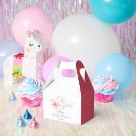 Caja Para Regalos Pink & Gold “Oh Girl” Gold Typography Baby Shower
