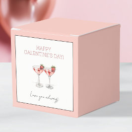 Caja Para Regalos Pink Happy Galentine's Day Cocktails Te Ama Bff