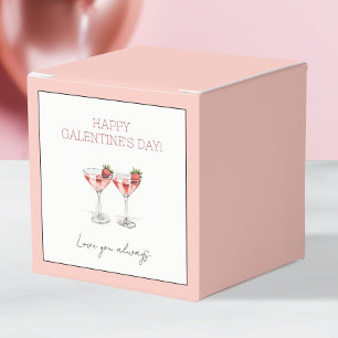 Caja Para Regalos Pink Happy Galentine's Day Cocktails Te Ama Bff