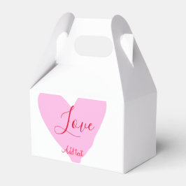 Caja Para Regalos Pink heart love happy Valentine's day text red nam