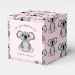 Caja Para Regalos Pink Koala Bear Baby Shower