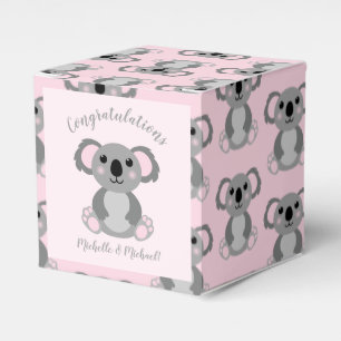 Caja Para Regalos Pink Koala Bear Baby Shower