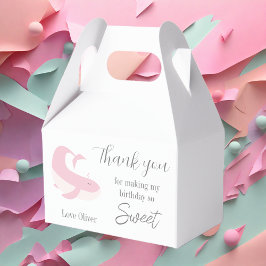 Caja Para Regalos Pink Lilac Whale Pastel fiesta de cumpleaños Graci