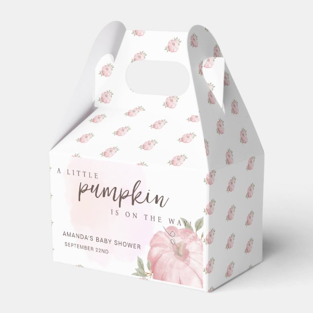 Caja Para Regalos Pink Little Pumpkin Autumn Fall Baby Shower (Front Side)