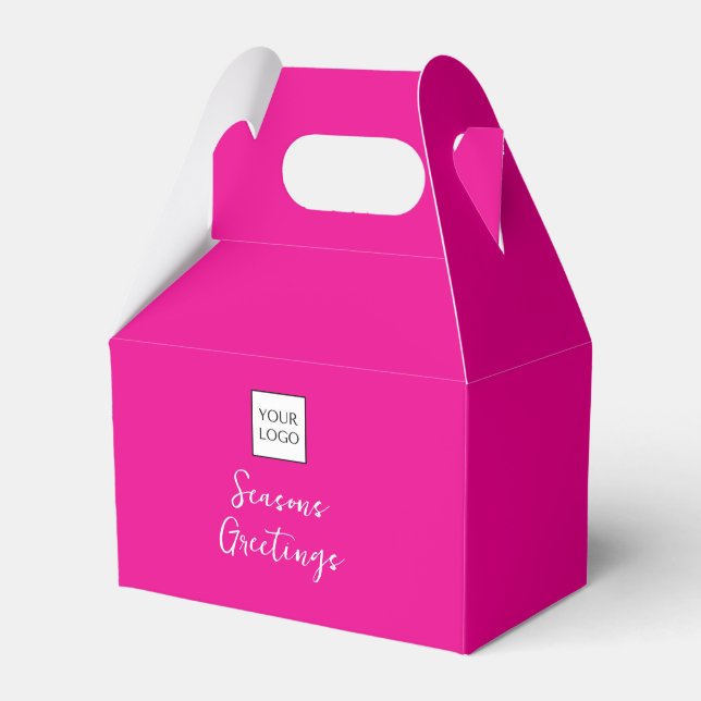 Caja Para Regalos Pink Logo Text Promotional Business Packaging (Front Side)