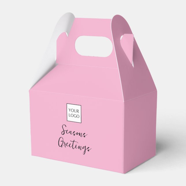 Caja Para Regalos Pink Logo Text Promotional Business Packaging (Front Side)