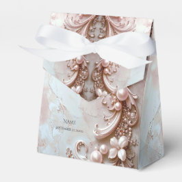 Caja Para Regalos Pink Ornate Pearl and Floral Favor Box