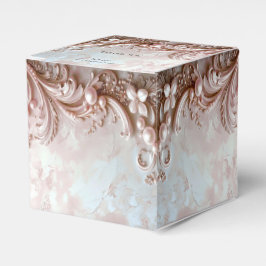 Caja Para Regalos Pink Ornate Pearl and Floral Favor Box