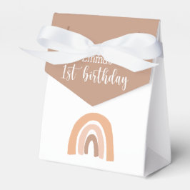 Caja Para Regalos Pink Pastel Boho Rainbow Primer cumpleaños