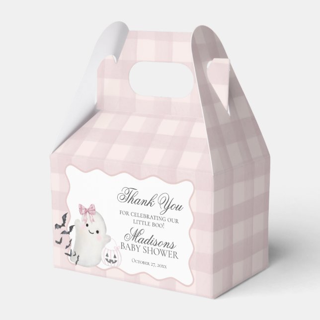 Caja Para Regalos Pink Pastel Little Boo Ghost Baby Shower Gable (Front Side)