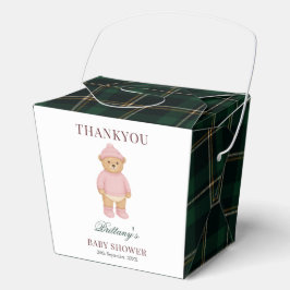 Caja Para Regalos Pink Preppy Bear Designer Plaid Baby Shower