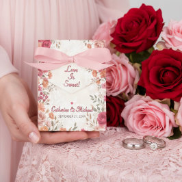 Caja Para Regalos Pink & Red Romantic Rose Spring Wedding 