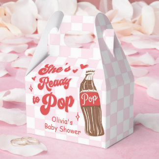 Caja Para Regalos Pink Red She's Ready to Pop Baby Shower