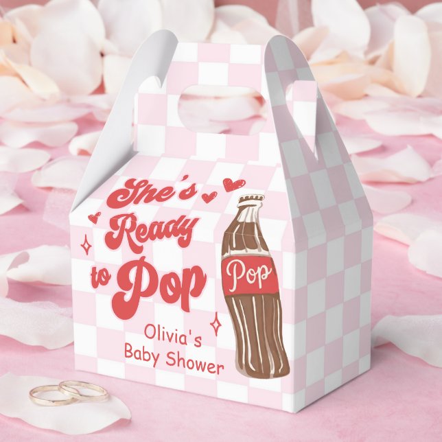 Caja Para Regalos Pink Red She's Ready to Pop Baby Shower (Boda)