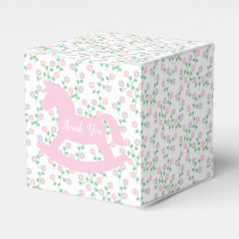 Caja Para Regalos Pink Rocking Horse Girl Baby Shower