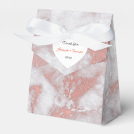 Caja Para Regalos Pink Rose Gold Marble Heart Birthday Wedding Favor