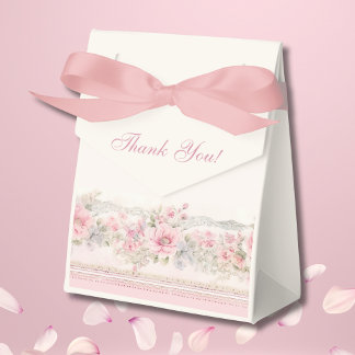 Caja Para Regalos Pink Shabby Chic Floral Christian Baby Shower
