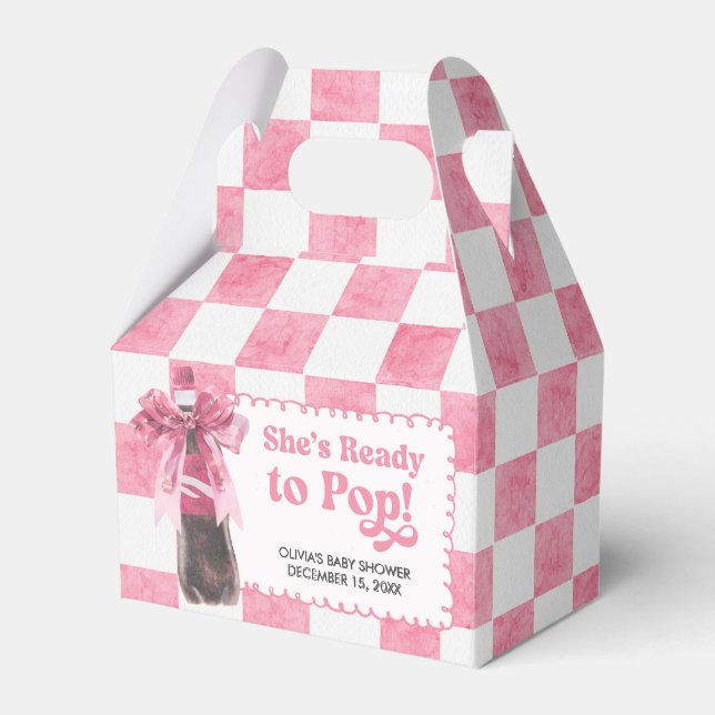 Caja Para Regalos Pink She's Ready to Pop Baby Shower (Front Side)