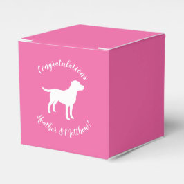 Caja Para Regalos Pink SIlhouette Lab Dog Puppy Baby Shower